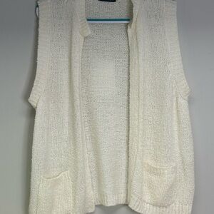 Bonnie Lee Cream Open-Front sleeveless vintage Cardigan size XL